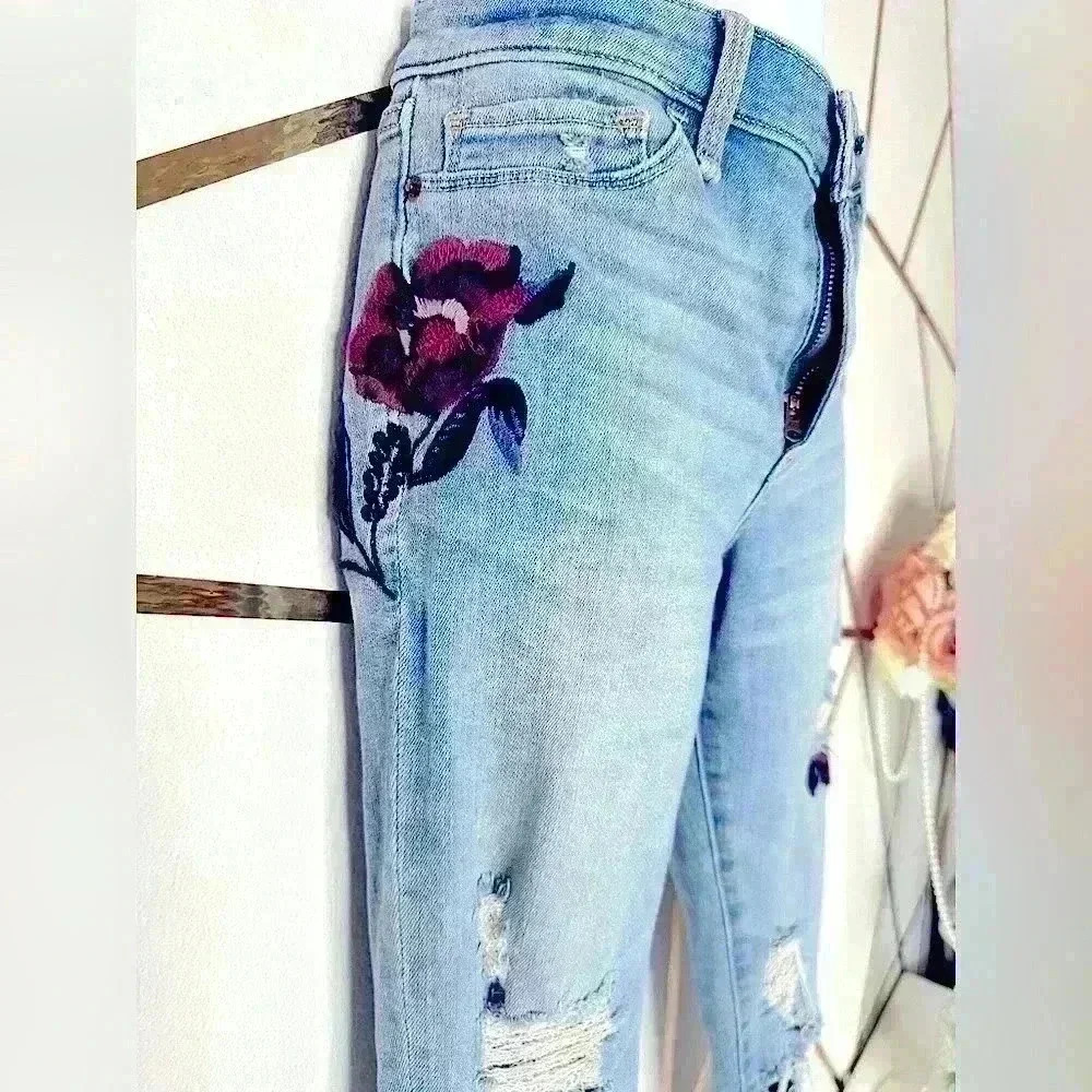Abercombie & Fitch Embroidered Skinny Jeans Size 4/27 (C15) - Picture 4 of 13